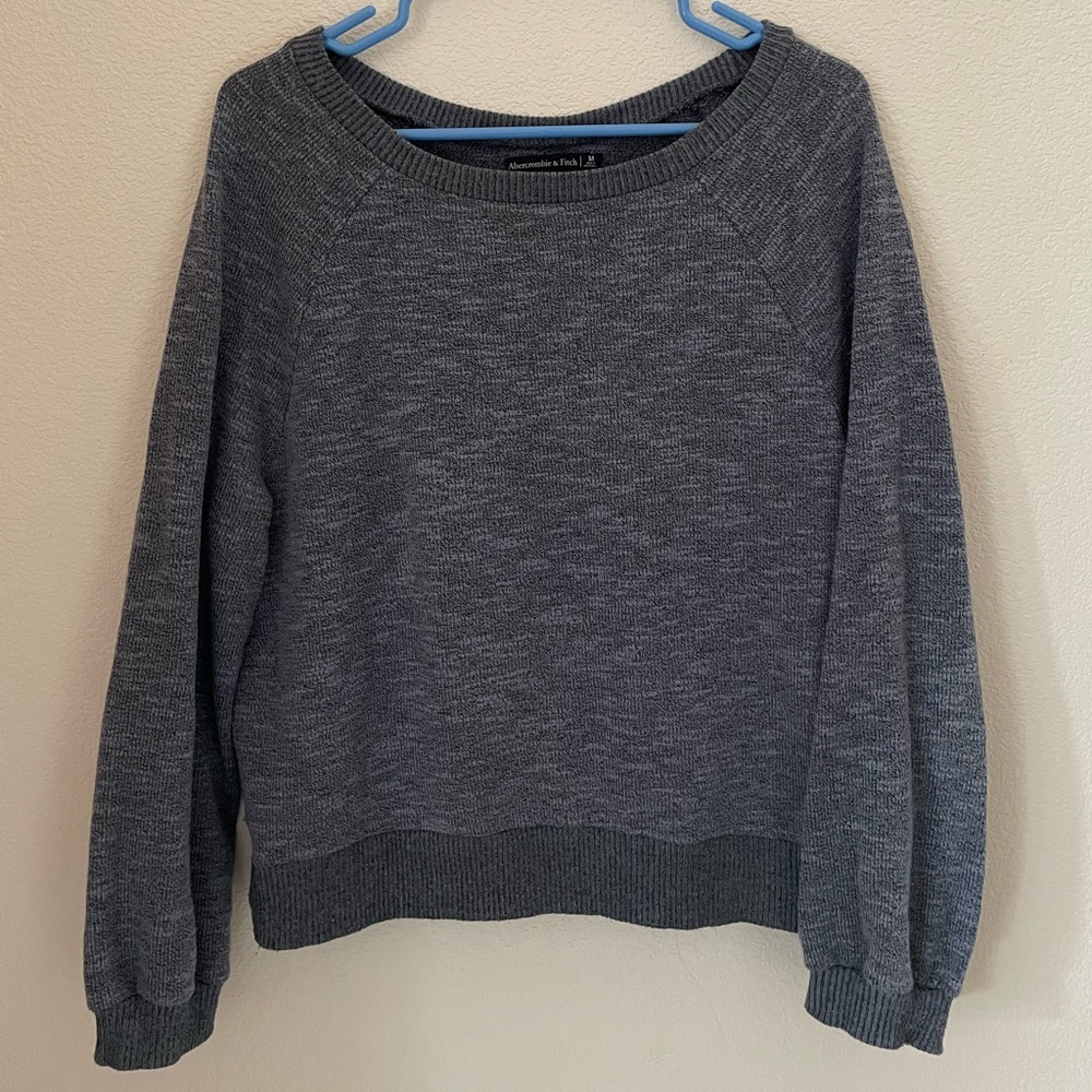 Abercrombie & Fitch: Medium Blue Cropped Long Sleeve Sweater (Good Condition)